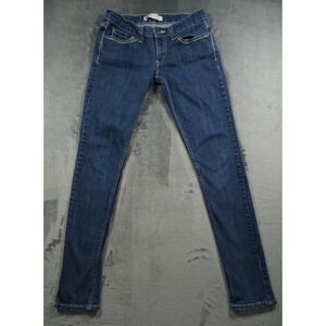 Levis Jeans Womens Size 7 Blue Denim 524 Too Superlow Embroidered Stretch